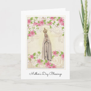 Carte Vintage Vierge Marie Fatima Jésus Religieux