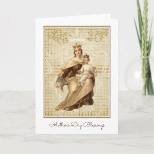 Carte Vintage Vierge Marie Mont Carmel