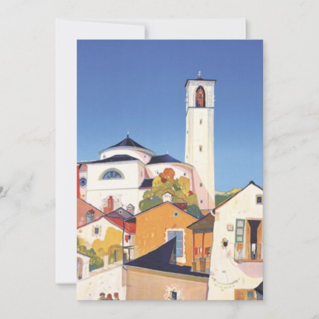 Carte Vintage Village balnéaire Italie Tourisme (Devant)
