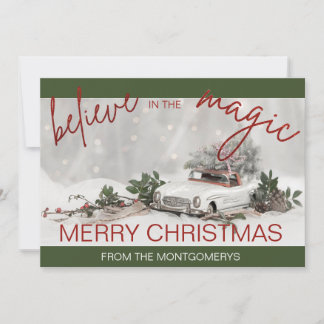 Carte Vintage Voiture Ornement de Noël Photo Noël