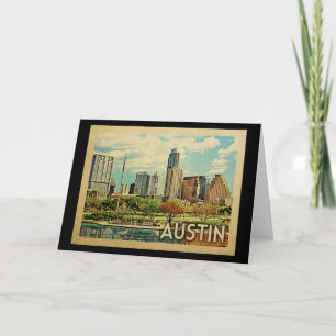 Carte Vintage voyage d'Austin Texas