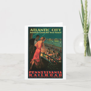 Carte Vintage voyage de l'Atlantic City New Jersey