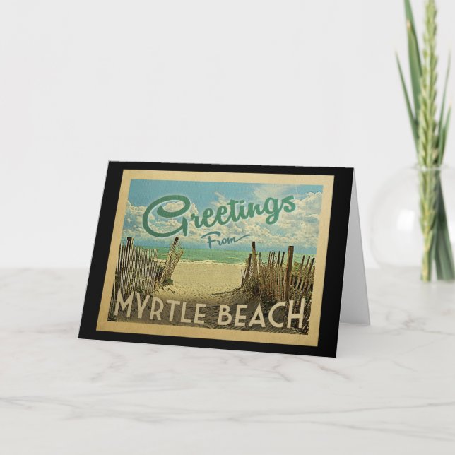 Carte Vintage voyage de Myrtle Beach (Devant)
