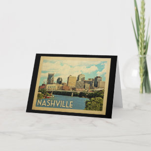 Carte Vintage voyage de Nashville Tennessee