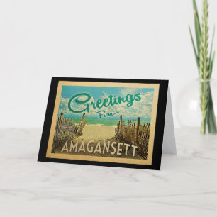 Carte Vintage voyage de plage Amagansett