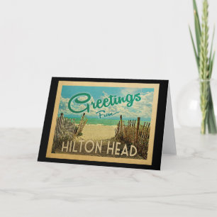 Carte Vintage voyage de plage Hilton Head
