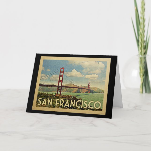 Carte Vintage voyage de San Francisco golden gate bridge (Devant)