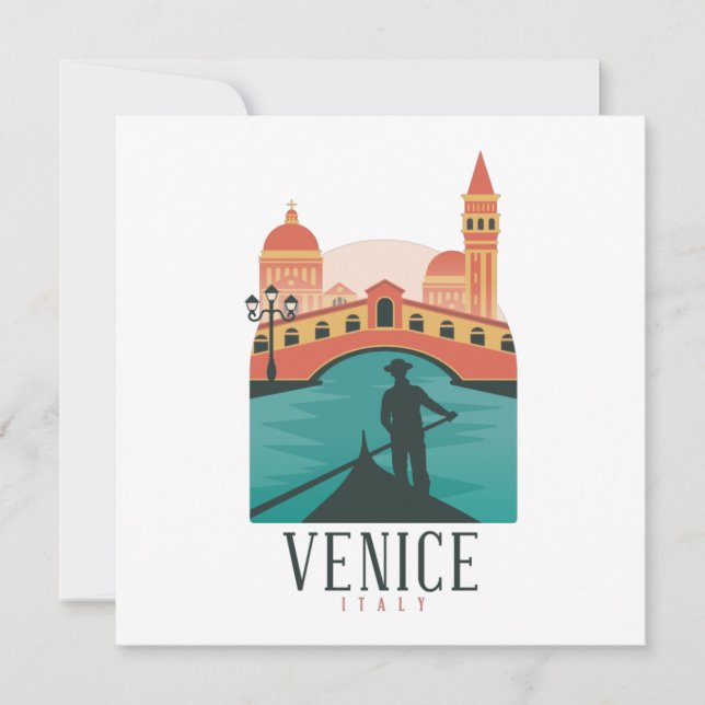Carte Vintage voyage de Venise (Devant)
