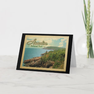 Carte Vintage voyage du parc national Acadia