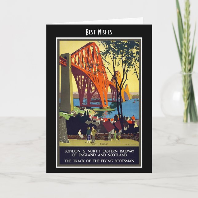 Carte Vintage voyage London Railway Scotland (Devant)