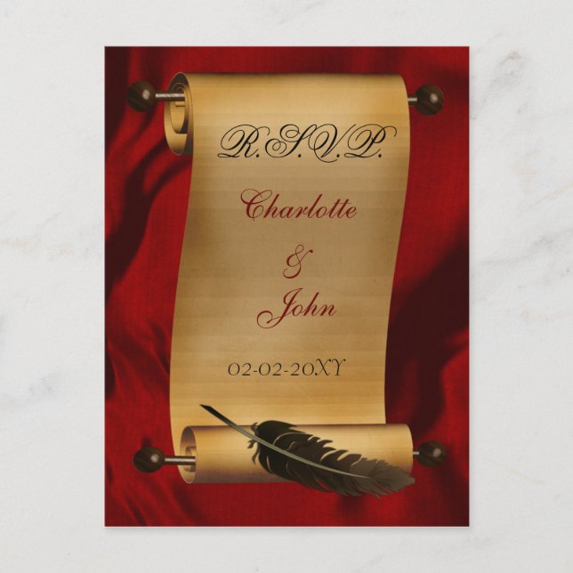 carte vintage Wedding rsvp (Devant)