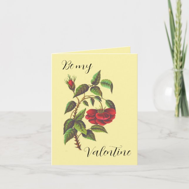 Carte vintage Wild Red Rose Valentin (Devant)