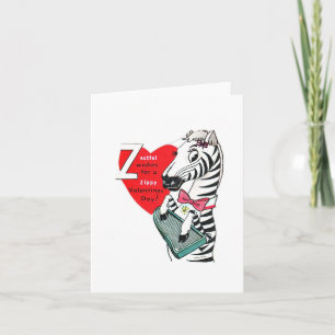 Carte Vintage Z est pour Zebra Valentine