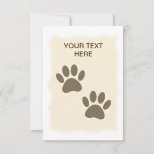 Carte Vintages Empreintes de pattes de Sepia Puppy