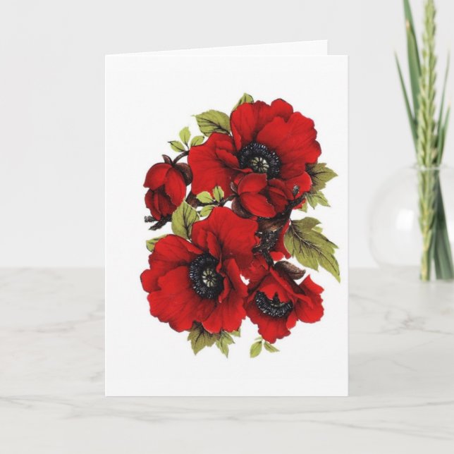 Carte Vintages Papillons rouges, (Devant)