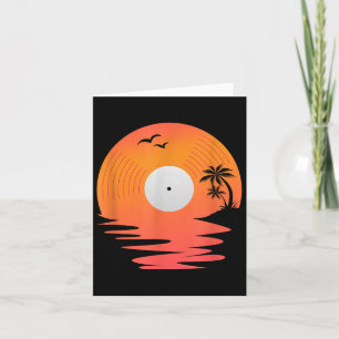 Carte Vinyl Record Rétro Disque Sea Beach Tourne-disques
