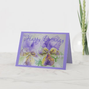 Carte Viole d'aquarelle violet Pansy
