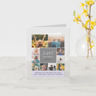 carte violet d'anniversaire moderne 8 photos carte