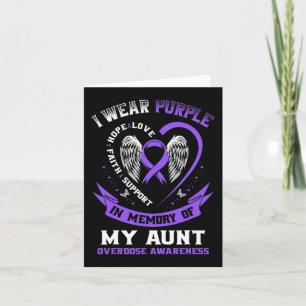 Carte Violet En mémoire de ma tante Ruban de sensibilisa