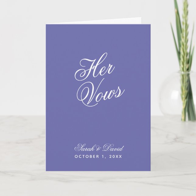 Carte Violet Mariage Vow Réserver Ses Vows Violet (Devant)