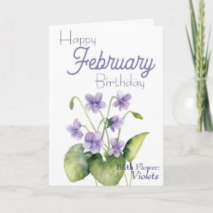 Carte Violets Février Fleur de naissance