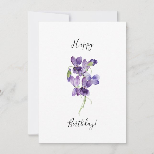 Carte Violets pourpres Joyeux anniversaire (Devant)