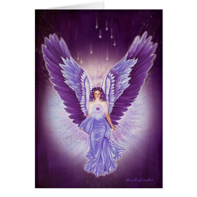 Carte violette glorieuse d'ange d'améthyste (Devant)