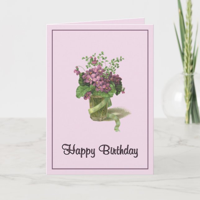 Carte Violettes d'anniversaire (Devant)