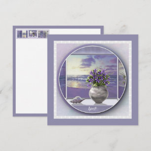 Carte violettes dans un bocal de lune