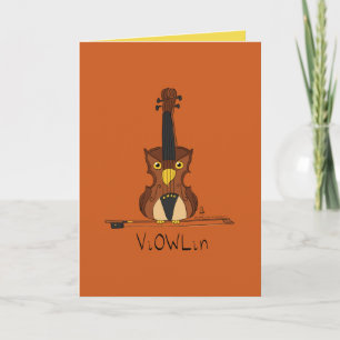 Carte Violin Owl Music Enseignant Cute Kids
