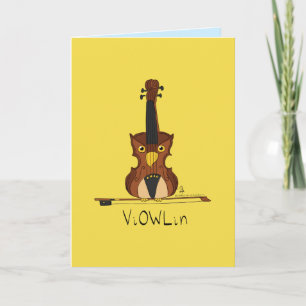Carte ViOWLin Funny Violin Owl Music Greeting Card