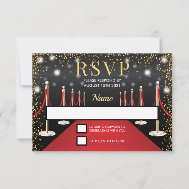 Carte VIP Pass Hollywood Red Carpet Birday RSVP (Devant)