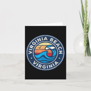 Carte Virginia Beach Virginia Va Vagues Nautiques Vintag