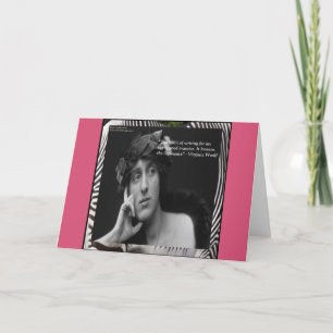 Carte Virginia Woolf W/Zebra Stripes Citation Écriture