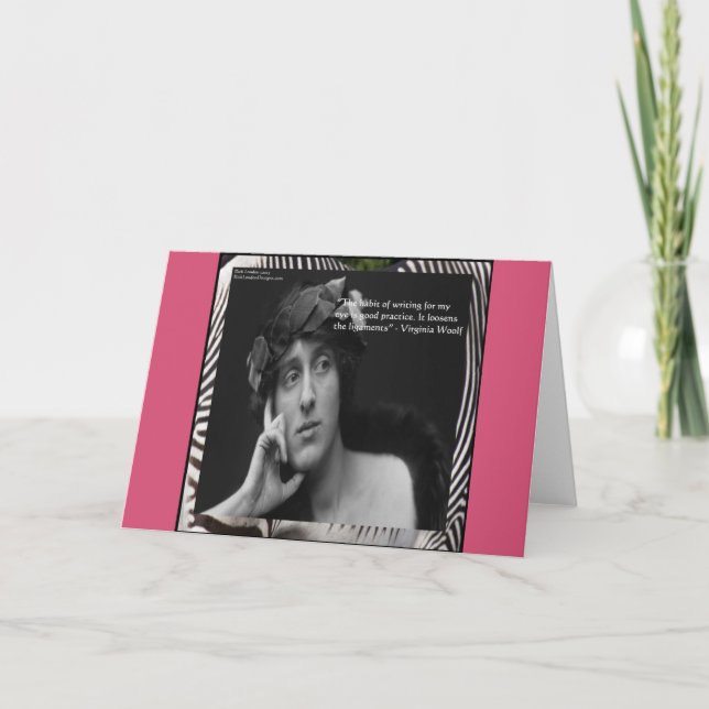 Carte Virginia Woolf W/Zebra Stripes Citation Écriture (Devant)