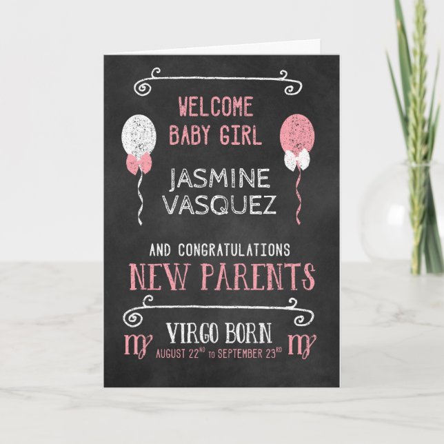 Carte VIRGO Nouvel enfant Née du 22 août au 23 septembre (Devant)