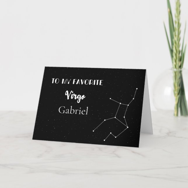Carte Virgo Personnalisée Avec Constellation (Devant)