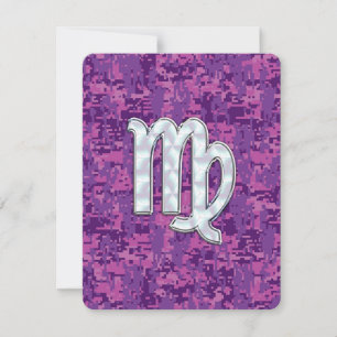 Carte Virgo Sign on Pink Fuchsia Camouflage numérique