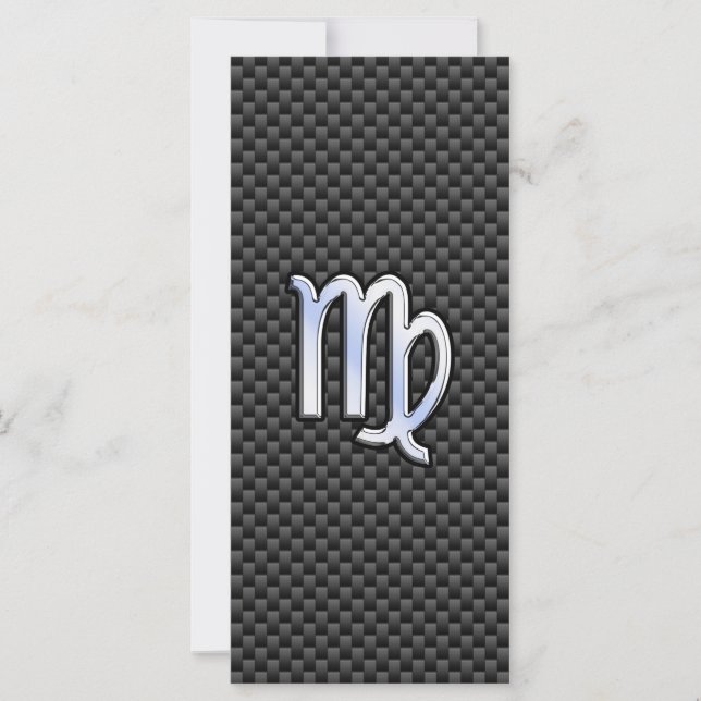 Carte Virgo Zodiac Sign on Charcoal Carbon Fibre Print (Devant)