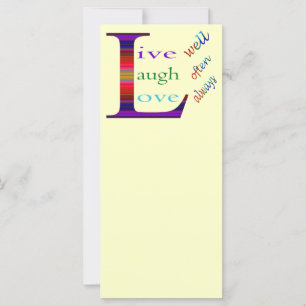 Carte Vis bien, Rires souvent, Amour toujours par STaylo