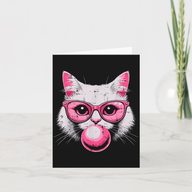 Carte Visage de chat nk gles Bubble Gum Mignon Kitty Fem (Devant)
