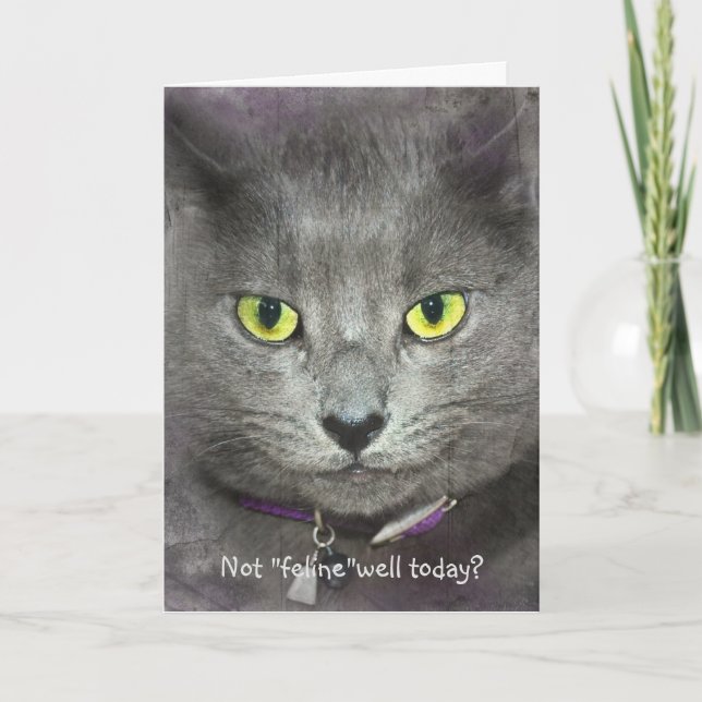 Carte Visage de chat pour se sentir mieux bientôt (Devant)