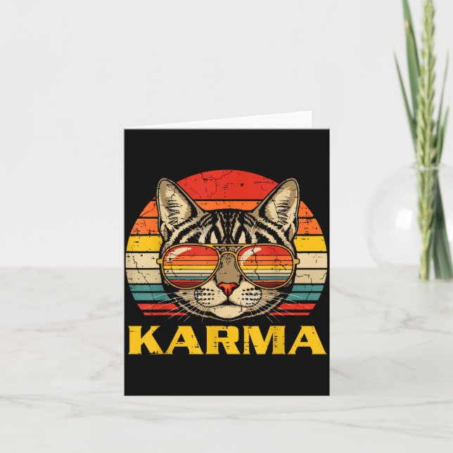 Carte Visage de Chat Sungles Karma Drôle Chat Chat Homme (Devant)