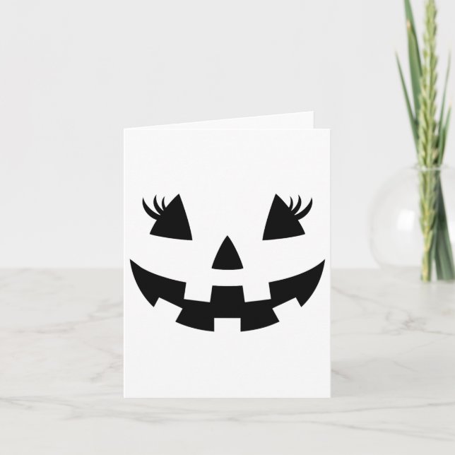 Carte Visage de citrouille Jack O Lantern Cils Citrouill (Devant)
