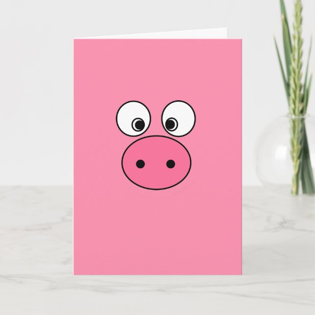 Carte Visage de porc rose (Devant)
