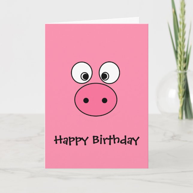 Carte Visage de porc rose (Devant)