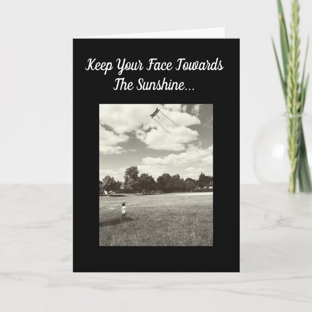 Carte Visage d'encouragement Face au soleil Verset d'ins (Devant)