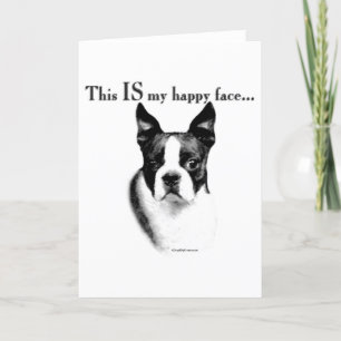 Carte Visage heureux de Boston Terrier