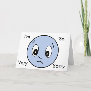 Carte Visage "Im Désolé" Bleu Triste