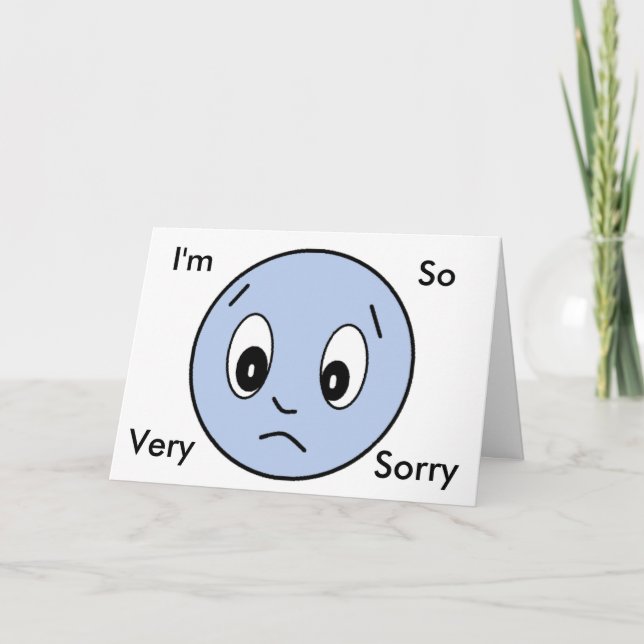 Carte Visage "Im Désolé" Bleu Triste (Devant)